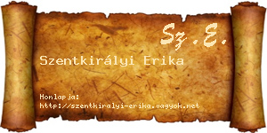 Szentkirályi Erika névjegykártya