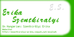 erika szentkiralyi business card