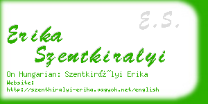 erika szentkiralyi business card